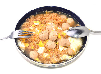 Noodles white background