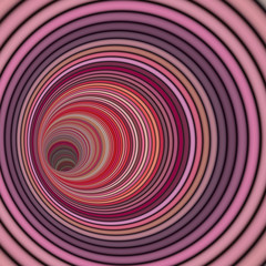 3d render tunnel vortex in multiple pink striped color