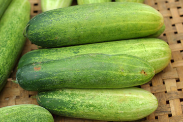 Fresh cucumber in the market