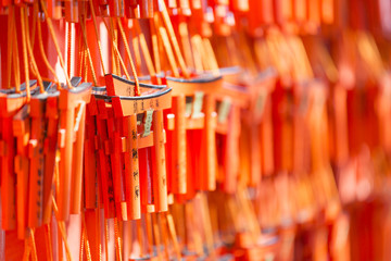 Fototapeta premium Fushimi Inari Shrine. Shrines line up in Kyoto, Japan