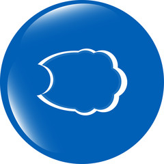 cloud icon on the button isolated on white background