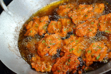 Fried fish patty in the market