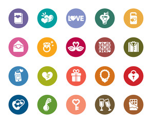 Valentines and Love Color Icons