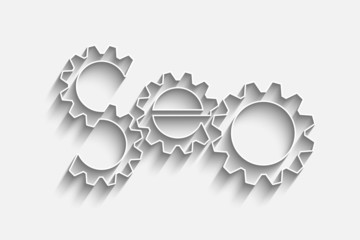 SEO - Search Engine symbol with gears