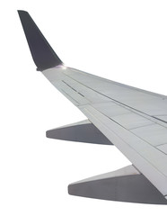 Airplane wing view from window with clipping path included © Andrey Kuzmin