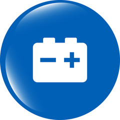 Fototapeta premium battery round web glossy icon button isolated on white