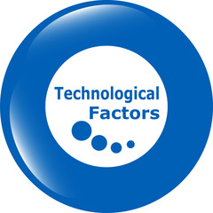 technological factors web button, icon isolated on white