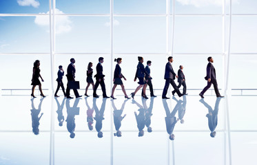 Business People Walking Office Concepts