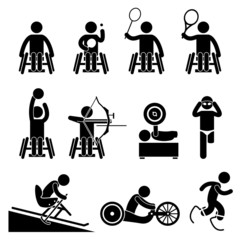 Disable Handicap Sport Paralympic Games Cliparts