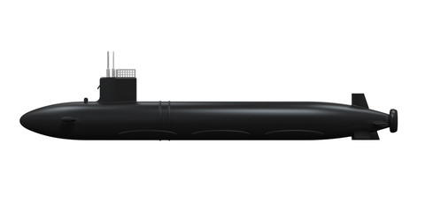 Black Submarine Isolated