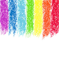 Pastel crayon painted rainbow, vector image