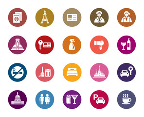 Hotel and Tourism Color Icons