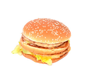 Hamburger with white background