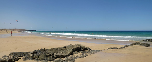 panorama sur plage de sotavento aux canaries