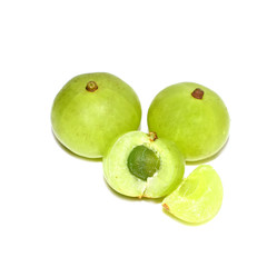 Indian gooseberry fruit with white background