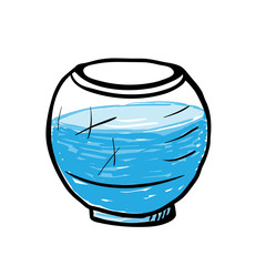 empty round aquarium, sketch illustration