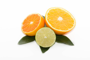 апельсин, мандарин и лайм