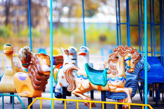 old children's carousel in the park