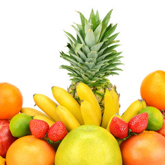 fruit set isolated on a white background