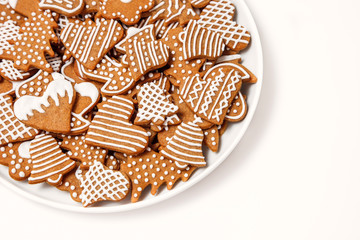 Gingerbread cookies in the white plate