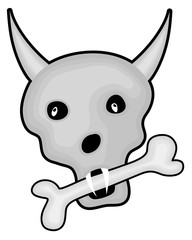 Spooky Skull with Bone