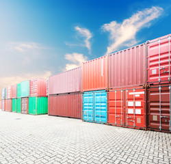 Fototapeta premium Stack of Cargo Containers at the docks