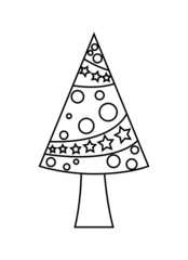 Christmas Tree Retro Drawing