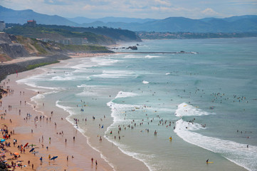 view of the city center of Biarritz, France - obrazy, fototapety, plakaty