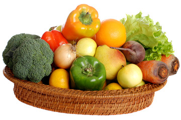 Basket of vegetables and fruits