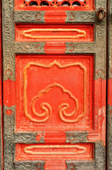 Ancient door in Forbidden City, Beijing, China
