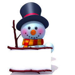 Snowman with white panel