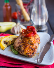 chicken fillet baked in spices and tomato sauce