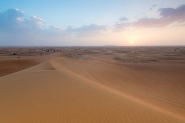 Naklejka na ściany i meble Photo of landscape of a desert in the United Arab Emirates
