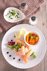 langoustine and vegetables