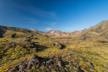 Fototapeta na wymiar Scenic view of multicolored landscape, Landmannalaugar.