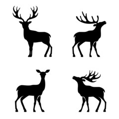 Deer collection - vector silhouette