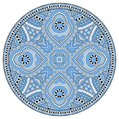 decorative blue colour design of circle dish template