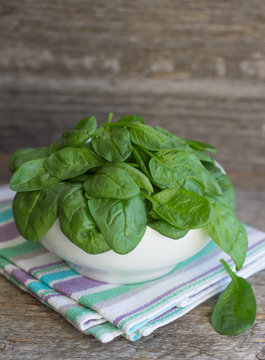 baby spinach in a white plate