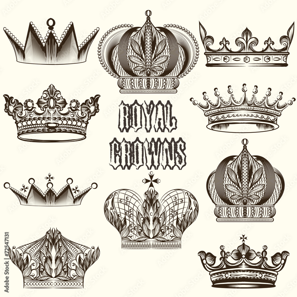 Canvas Prints collection of vector crowns for design
