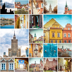 Obraz premium Kolaż zdjęć z Warszawy