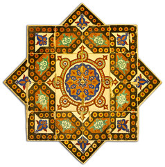 Ancient tiled pattern with geometrical design