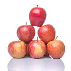 Royal gala apple on white background 