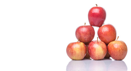 Royal gala apple on white background 