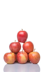 Royal gala apple on white background 