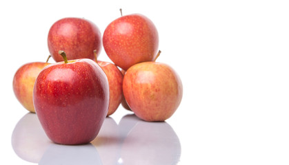 Royal gala apple on white background 
