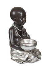 Black young buddha isolated with clipping path