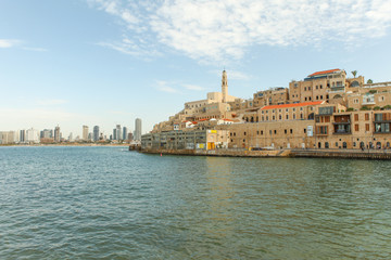 Naklejka premium View of Jaffa with Tel Aviv in the background