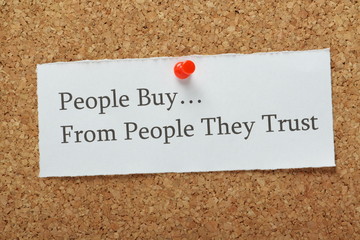 People Buy From People They Trust Reminder Message - obrazy, fototapety, plakaty