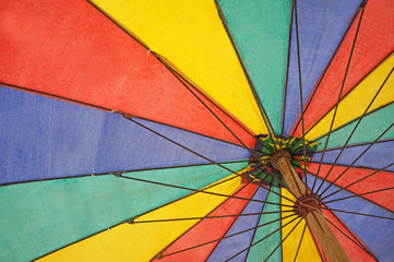 colorful umbrella in sunny day