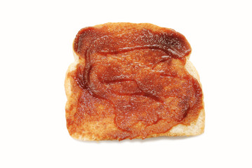 Slice of Toast with Apple Butter Spread on it